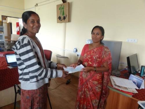 The first recipient of the 'Gangamma Scholarship' initiated by Nalini Shekar under Padhaai 